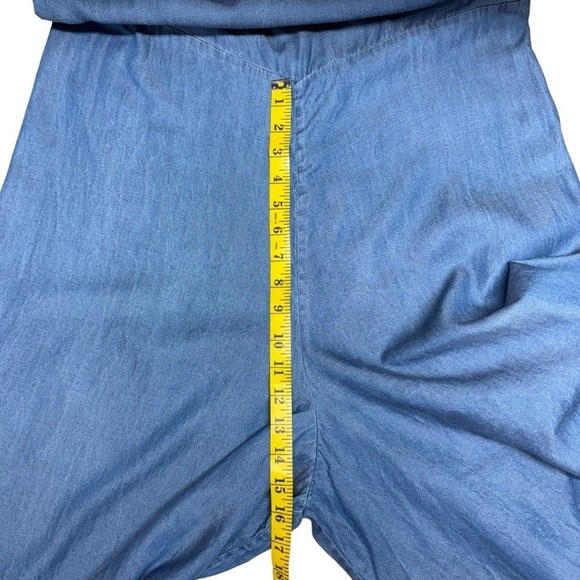 Soft Surroundings Romper Denim Blue Chambray Culottes Jumpsuit Women Size Medium - Picture 13 of 15